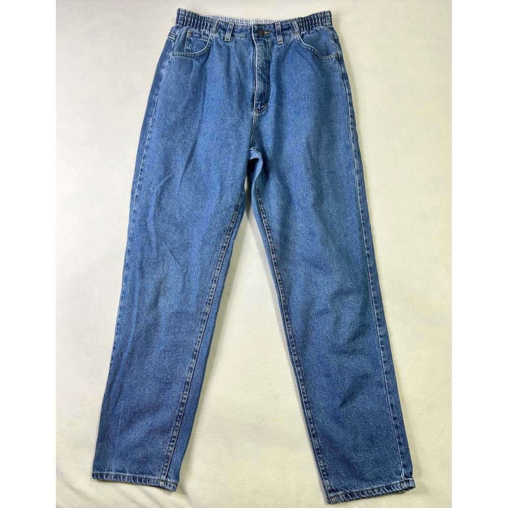 Vintage Lee High Waisted Relaxed Tapered Leg‎ Jeans Medium Wash Elastic Waist